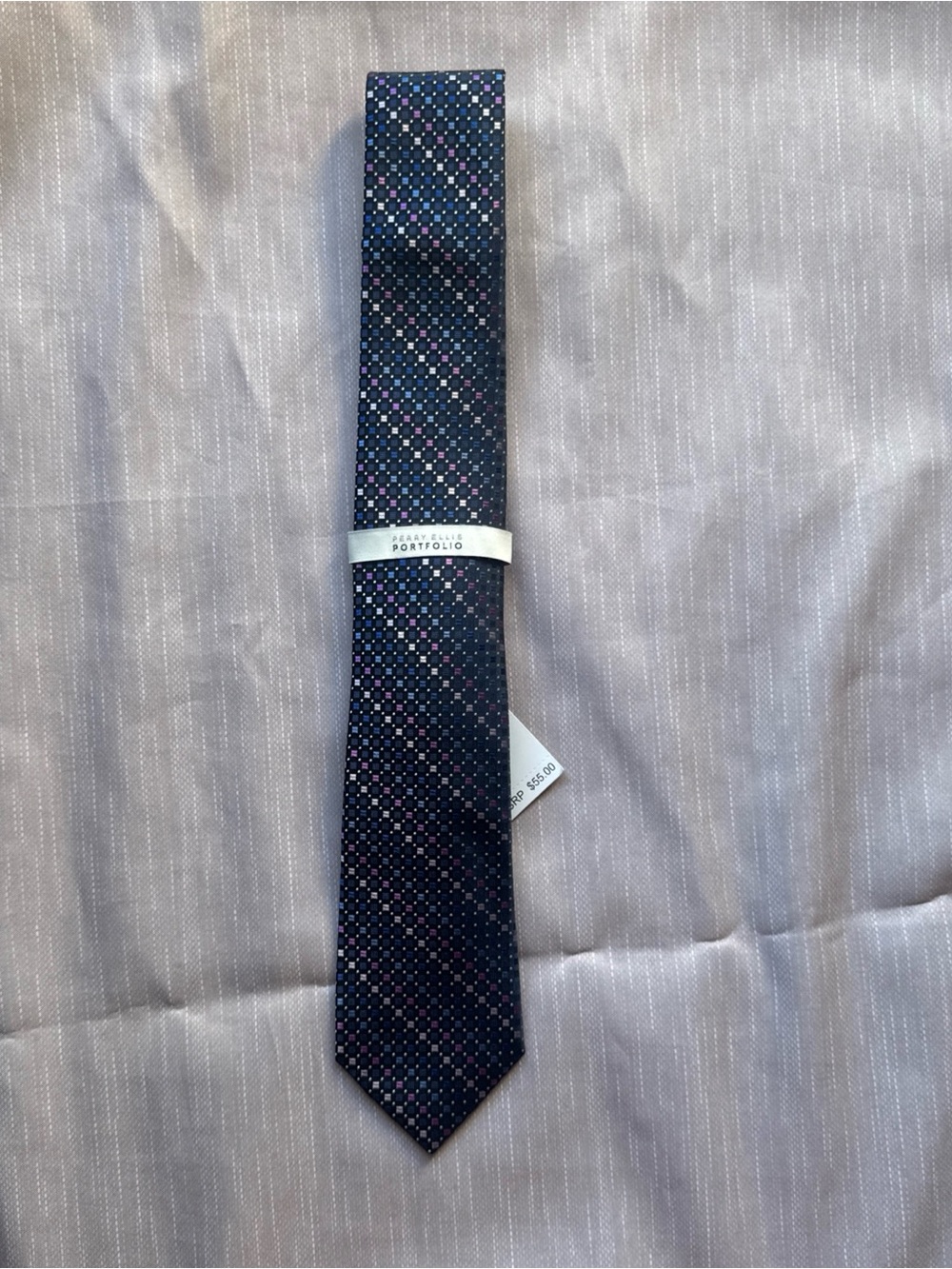 Perry Ellis Portfolio Surridge Neat Tie Navy Blue NWT